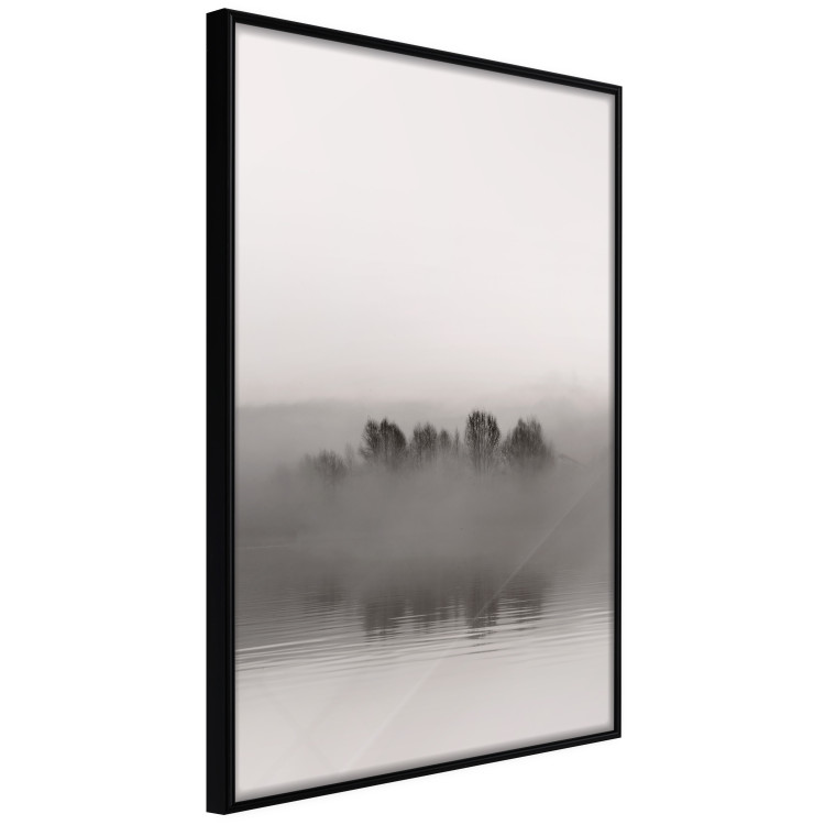Wall Poster Island of Mists - black and white lakeside landscape with mist-covered island 130265 additionalImage 11
