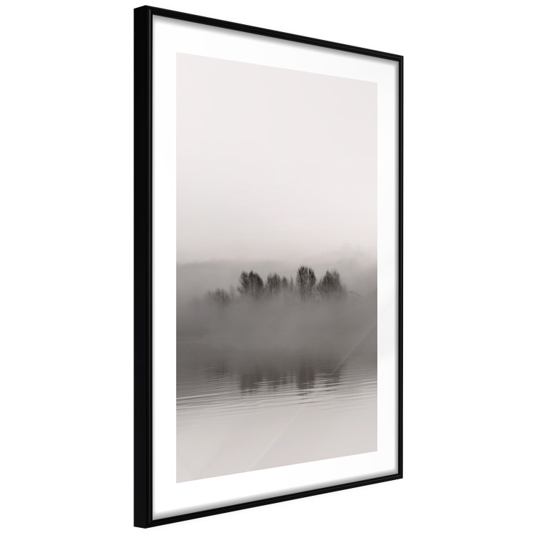Wall Poster Island of Mists - black and white lakeside landscape with mist-covered island 130265 additionalImage 6