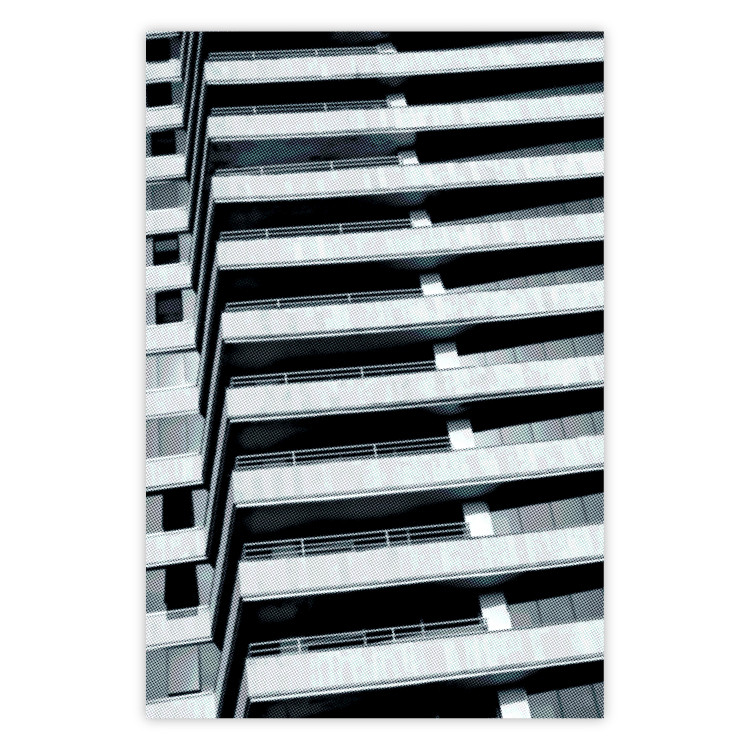Wall Poster Architectural Grid - architecture of a parking building in the city 131765