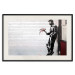 Wall Poster In Love - man with flowers against a white gate in Banksy style 132465 additionalThumb 20