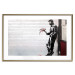 Wall Poster In Love - man with flowers against a white gate in Banksy style 132465 additionalThumb 16
