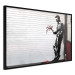 Wall Poster In Love - man with flowers against a white gate in Banksy style 132465 additionalThumb 10