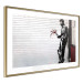 Wall Poster In Love - man with flowers against a white gate in Banksy style 132465 additionalThumb 8