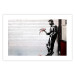 Wall Poster In Love - man with flowers against a white gate in Banksy style 132465 additionalThumb 18