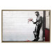 Wall Poster In Love - man with flowers against a white gate in Banksy style 132465 additionalThumb 15