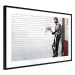 Wall Poster In Love - man with flowers against a white gate in Banksy style 132465 additionalThumb 11