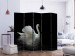 Room Divider Swan (Black and White) II (5-piece) - white bird on a black background 132565 additionalThumb 2