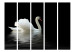 Room Divider Swan (Black and White) II (5-piece) - white bird on a black background 132565 additionalThumb 3