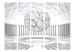 Room Divider Hidden Geometry II (5-piece) - white illusion with a sphere against columns 132665 additionalThumb 3