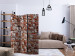 Room Divider Screen Brick Epoch (3-piece) - simple composition in an old red wall 132965 additionalThumb 4