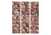 Room Divider Screen Brick Epoch (3-piece) - simple composition in an old red wall 132965 additionalThumb 3