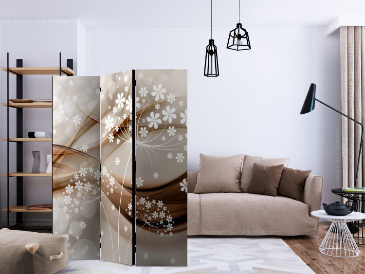 Folding Screen Spring Stories (3-piece) - beige composition in light flowers 133065 additionalImage 4