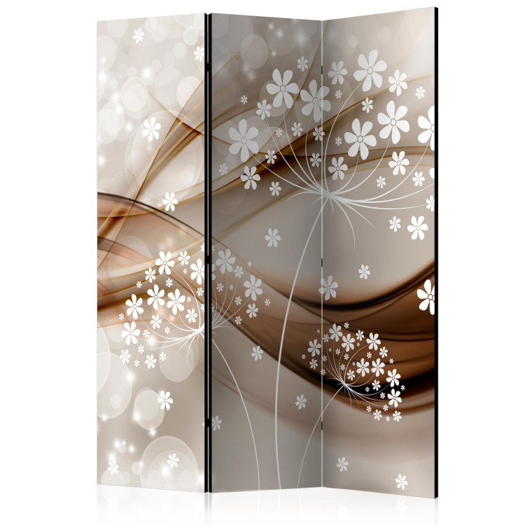 Folding Screen Spring Stories (3-piece) - beige composition in light flowers 133065