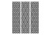 Folding Screen Black and White Hypnosis (3-piece) - composition in geometric pattern 133165 additionalThumb 3