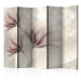 Room Divider Luminous Morning II - abstract flowers with a purple accent 133865