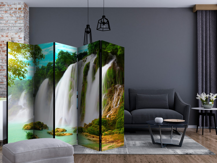 Room Divider Screen Detian Waterfall (China) II (5-piece) - landscape of wild nature 134165 additionalImage 4