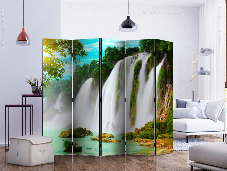 Room Divider Screen Detian Waterfall (China) II (5-piece) - landscape of wild nature 134165 additionalImage 2
