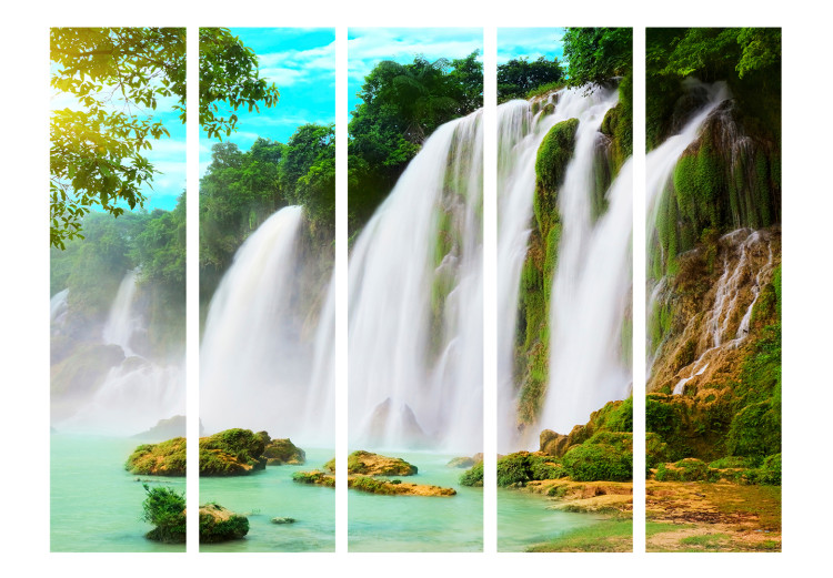 Room Divider Screen Detian Waterfall (China) II (5-piece) - landscape of wild nature 134165 additionalImage 3