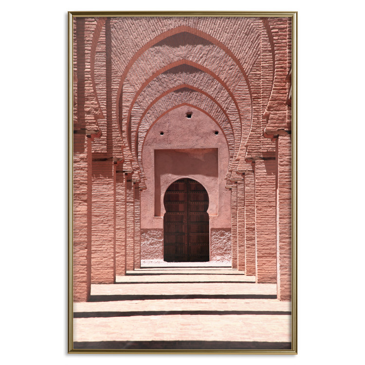 Poster Pink Arcades - composition of brick column architecture in Morocco 134765 additionalImage 17