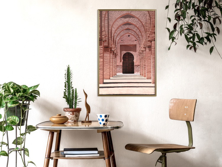 Poster Pink Arcades - composition of brick column architecture in Morocco 134765 additionalImage 5