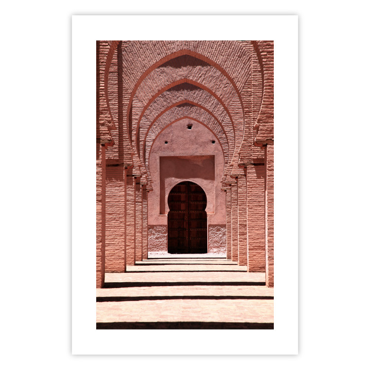 Poster Pink Arcades - composition of brick column architecture in Morocco 134765 additionalImage 25