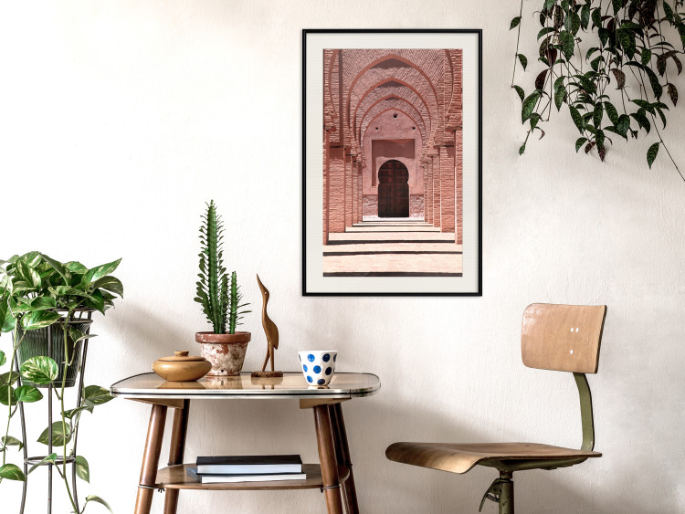 Poster Pink Arcades - composition of brick column architecture in Morocco 134765 additionalImage 24