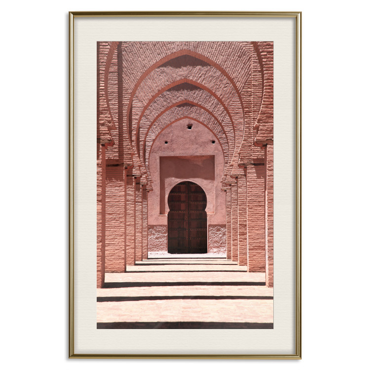 Poster Pink Arcades - composition of brick column architecture in Morocco 134765 additionalImage 20