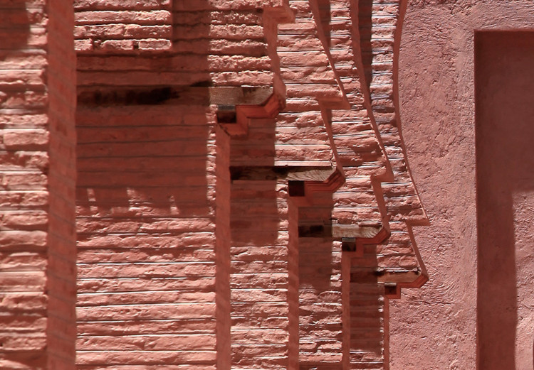 Poster Pink Arcades - composition of brick column architecture in Morocco 134765 additionalImage 12