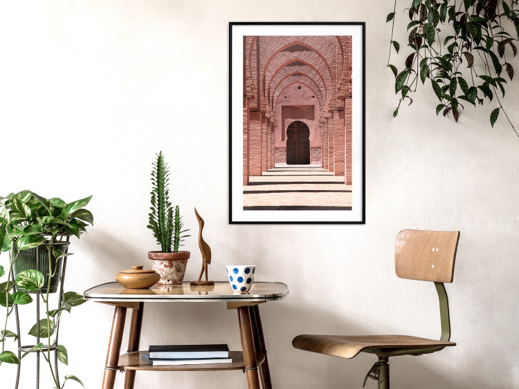 Poster Pink Arcades - composition of brick column architecture in Morocco 134765 additionalImage 18