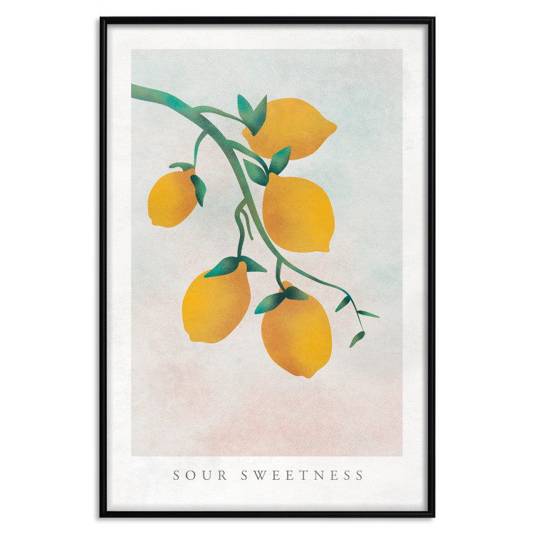 Wall Poster Sour Sweetness - English text and yellow fruits on a pastel background 135165 additionalImage 7
