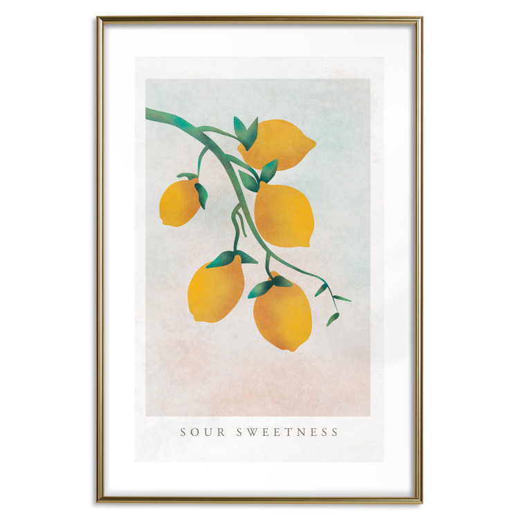 Wall Poster Sour Sweetness - English text and yellow fruits on a pastel background 135165 additionalImage 2