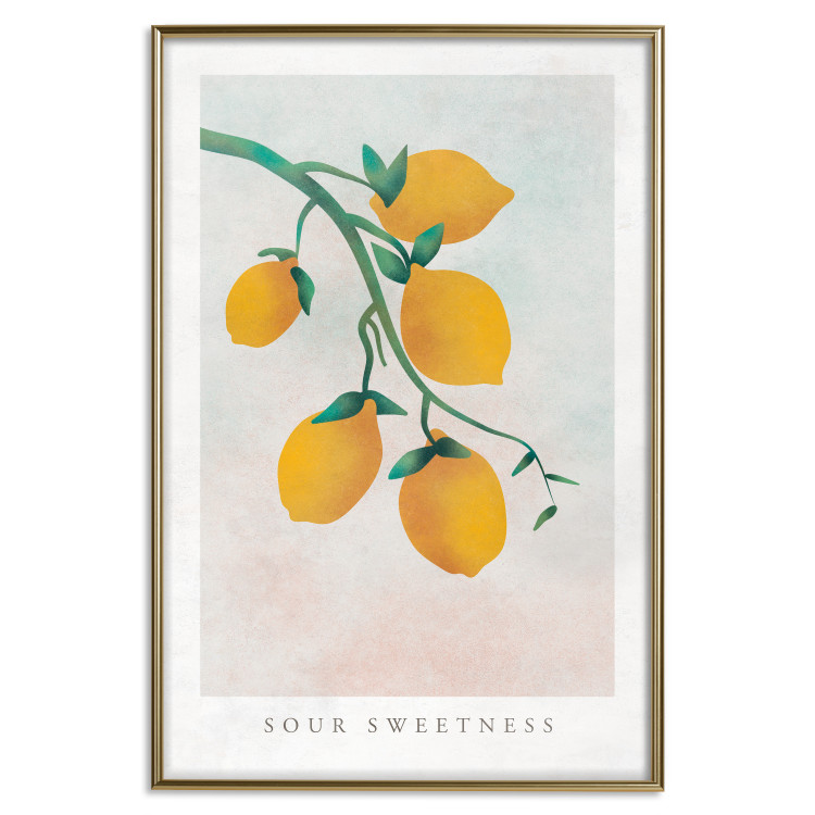 Wall Poster Sour Sweetness - English text and yellow fruits on a pastel background 135165 additionalImage 4