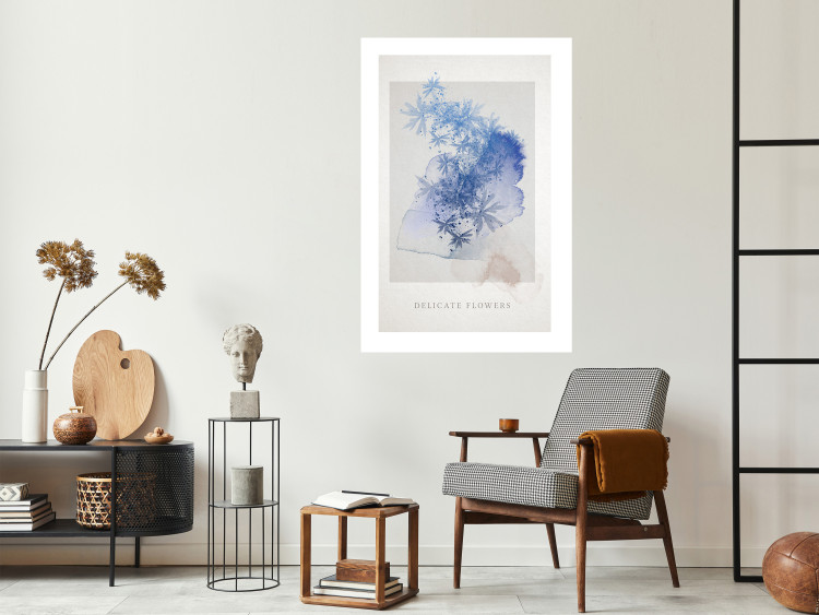 Poster Delicate Flowers - English texts and blue watercolor flowers 135765 additionalImage 10