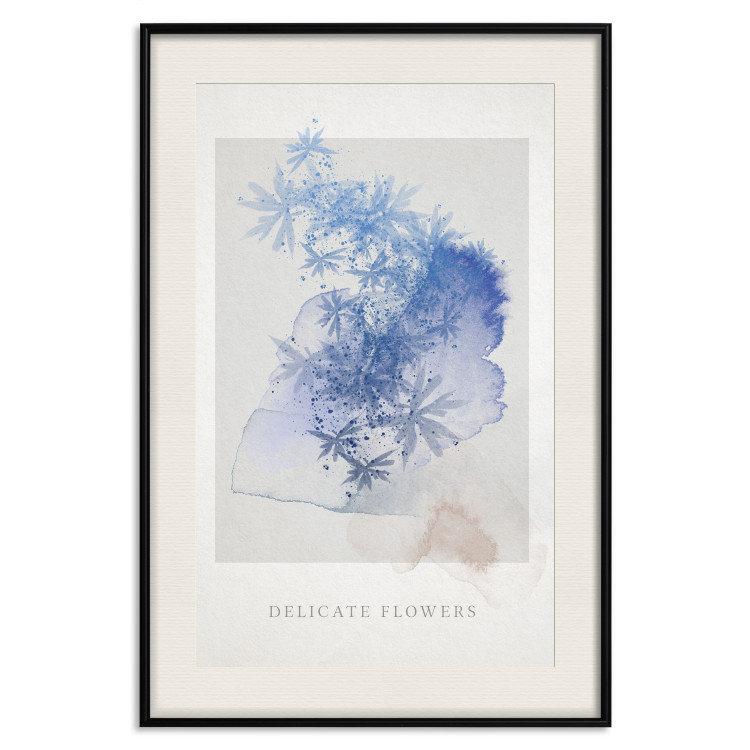 Poster Delicate Flowers - English texts and blue watercolor flowers 135765 additionalImage 26