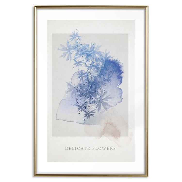 Poster Delicate Flowers - English texts and blue watercolor flowers 135765 additionalImage 19
