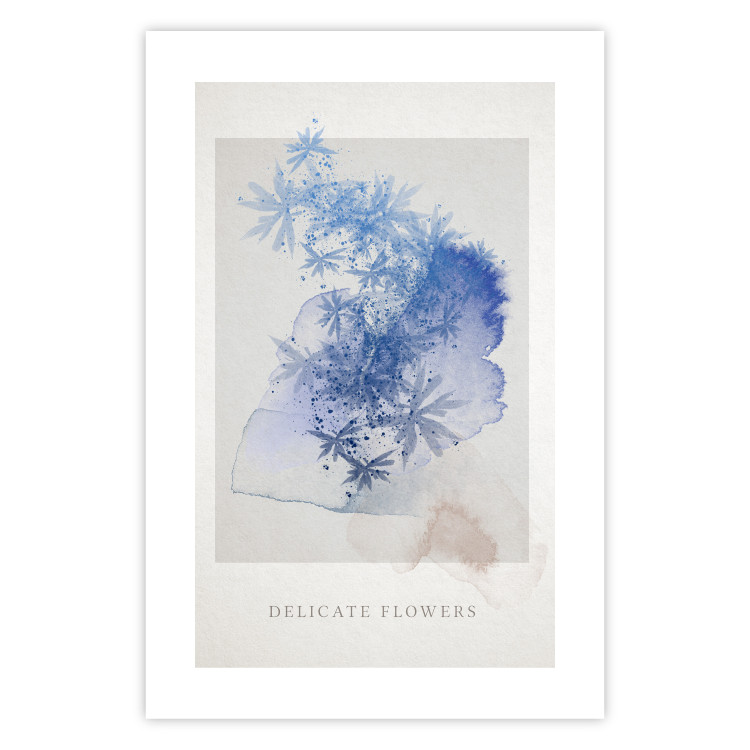 Poster Delicate Flowers - English texts and blue watercolor flowers 135765 additionalImage 18