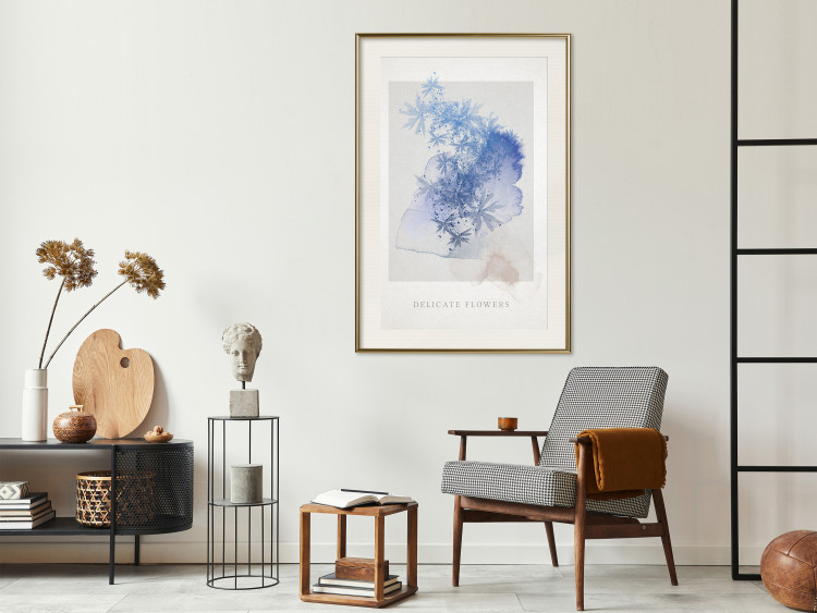 Poster Delicate Flowers - English texts and blue watercolor flowers 135765 additionalImage 17