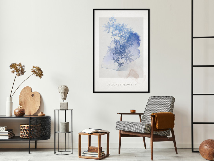 Poster Delicate Flowers - English texts and blue watercolor flowers 135765 additionalImage 11