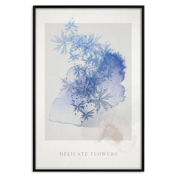 Poster Delicate Flowers - English texts and blue watercolor flowers 135765 additionalImage 22