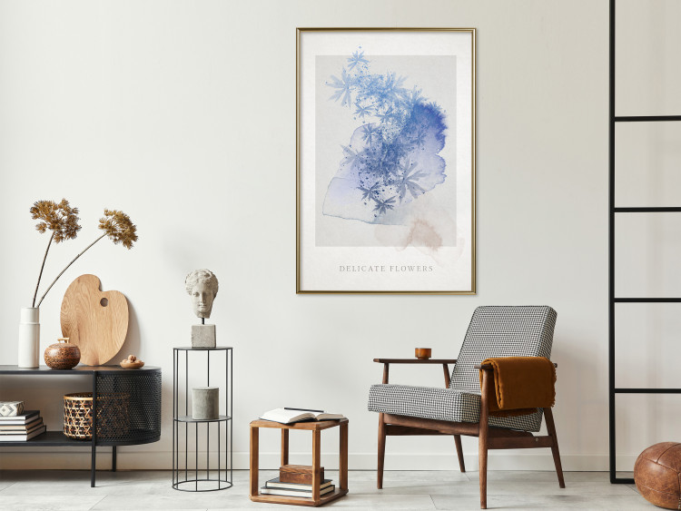 Poster Delicate Flowers - English texts and blue watercolor flowers 135765 additionalImage 14