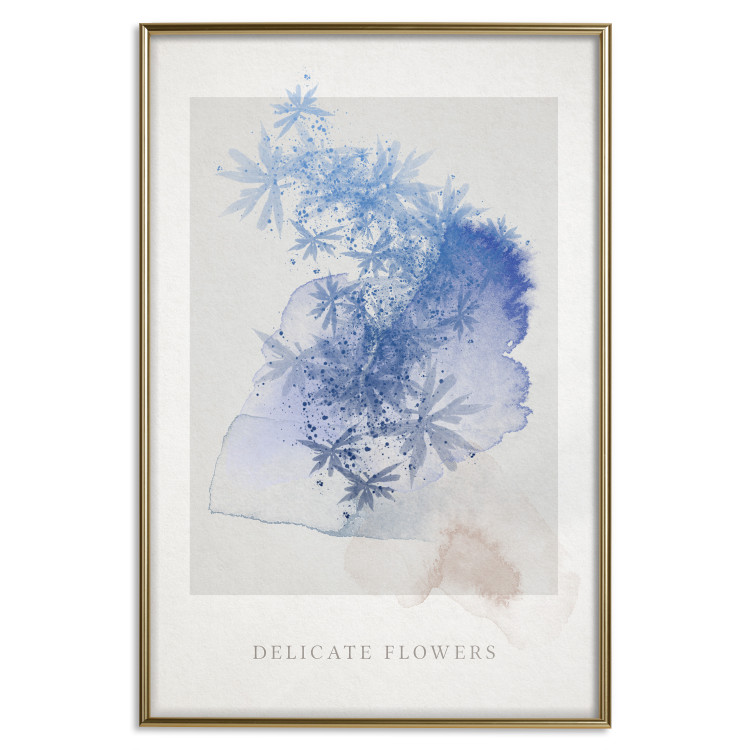 Poster Delicate Flowers - English texts and blue watercolor flowers 135765 additionalImage 23