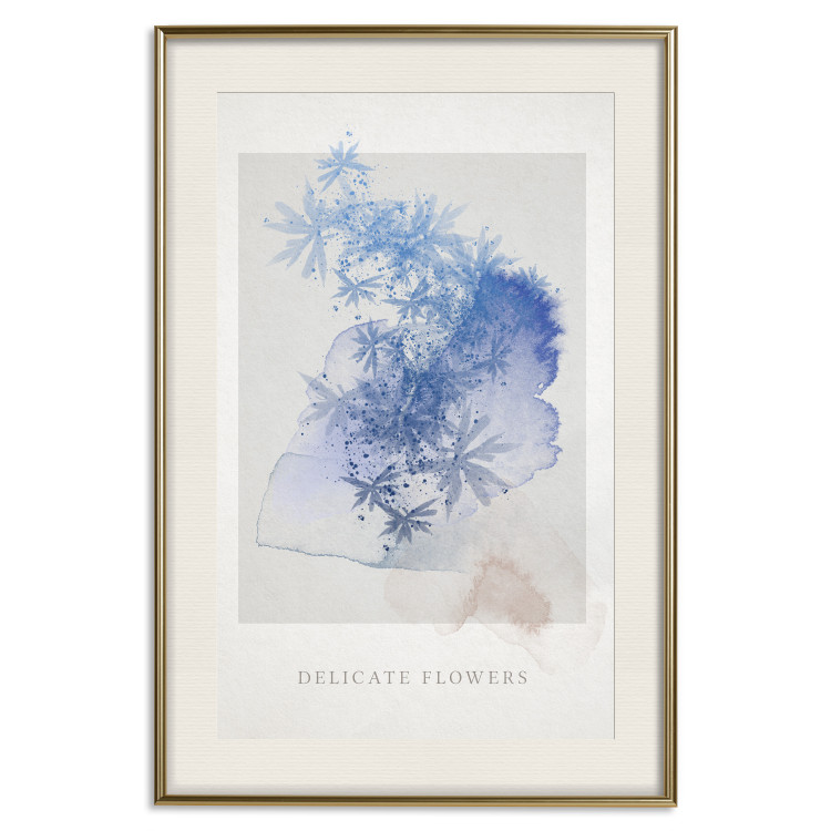 Poster Delicate Flowers - English texts and blue watercolor flowers 135765 additionalImage 27