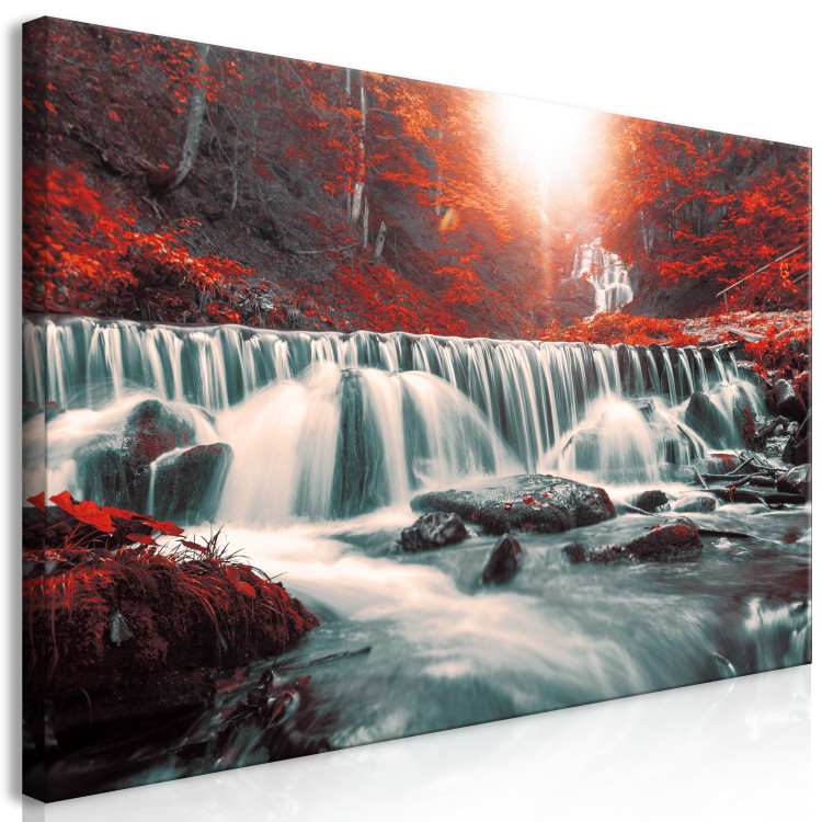 Large canvas print Awesome Waterfall - Red II [Large Format] 136365 additionalImage 2