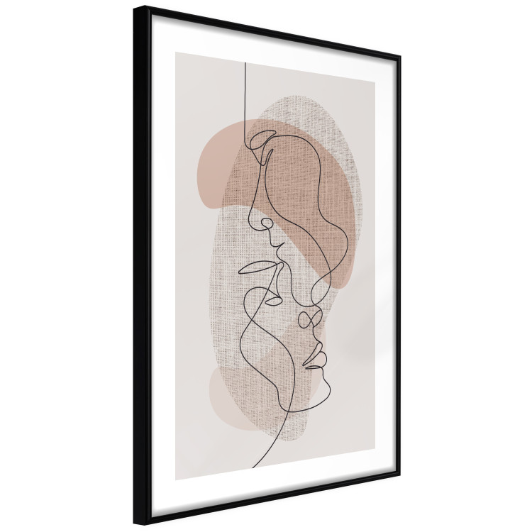 Wall Poster Sensitivity of Lines - lineart of a loving couple in an abstract style background 138765 additionalImage 10