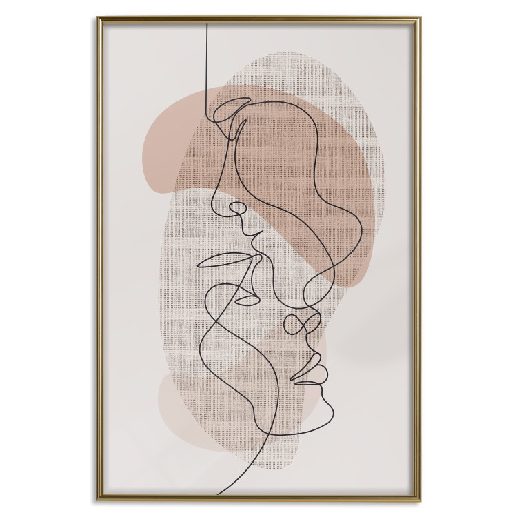 Wall Poster Sensitivity of Lines - lineart of a loving couple in an abstract style background 138765 additionalImage 15