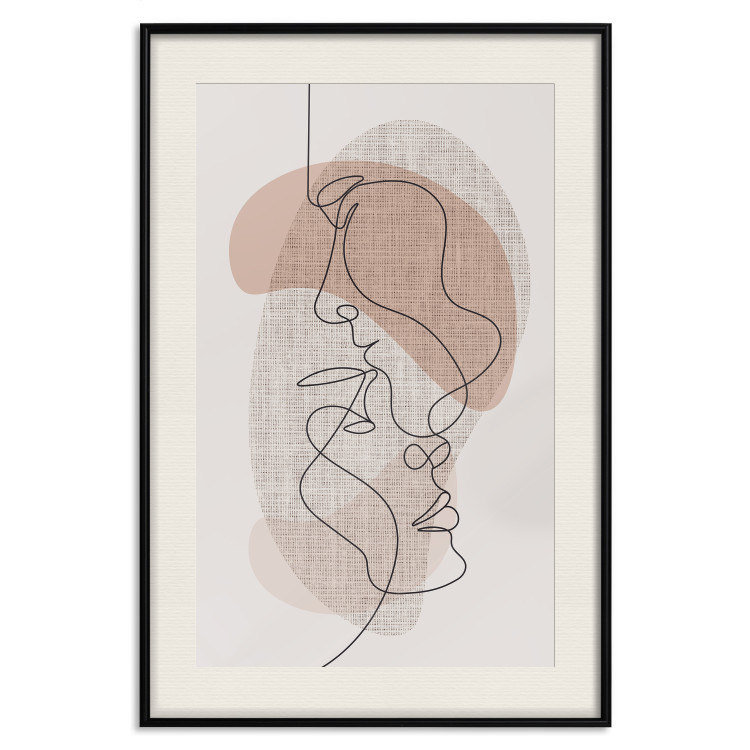 Wall Poster Sensitivity of Lines - lineart of a loving couple in an abstract style background 138765 additionalImage 26