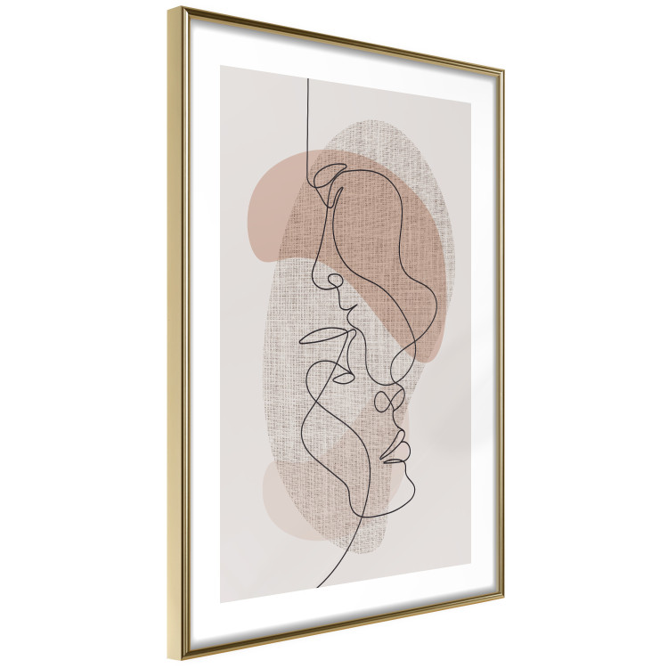 Wall Poster Sensitivity of Lines - lineart of a loving couple in an abstract style background 138765 additionalImage 12
