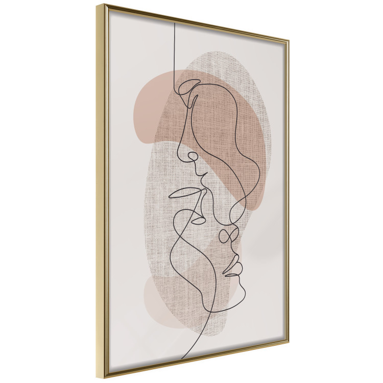 Wall Poster Sensitivity of Lines - lineart of a loving couple in an abstract style background 138765 additionalImage 4