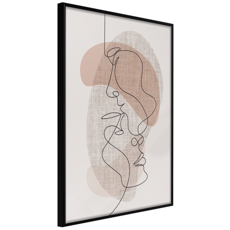 Wall Poster Sensitivity of Lines - lineart of a loving couple in an abstract style background 138765 additionalImage 5