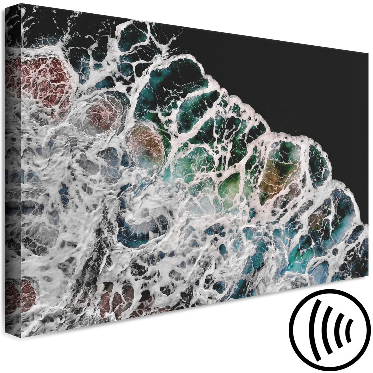 Canvas Water Abstraction (1-piece) - colorful foamy waves of black water 145165 additionalImage 6
